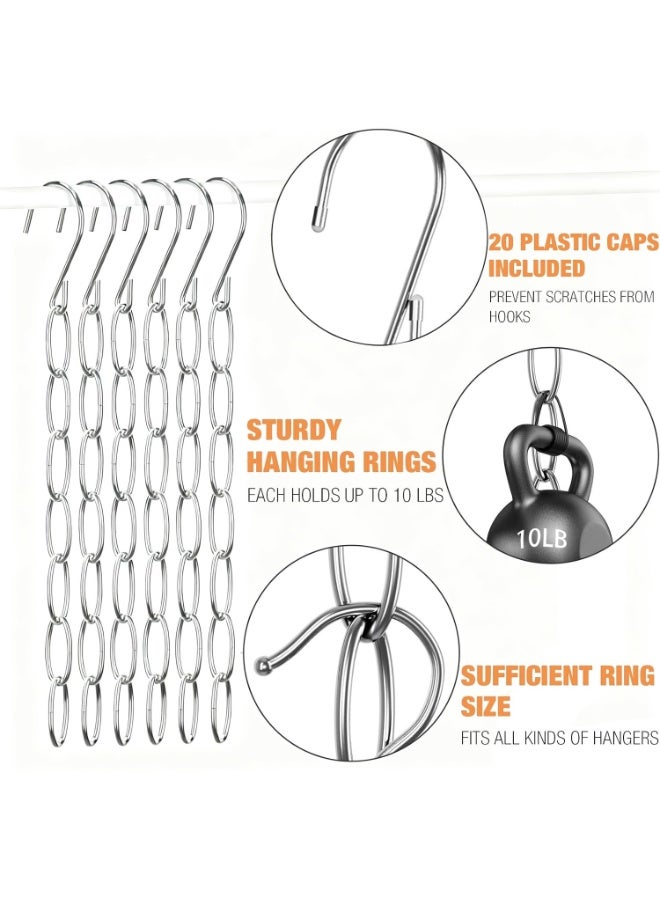 Metal chain clothes rack,heavy garments, premium hanging hooks, closet storage, foldable vertical hangers, dorm room essentials - Image 3