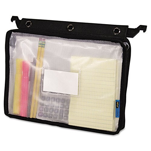 Advantus Expanding Zipper Pouch, Clear/Black - 13 in x 11.5 in x 1.25 in - Image 1