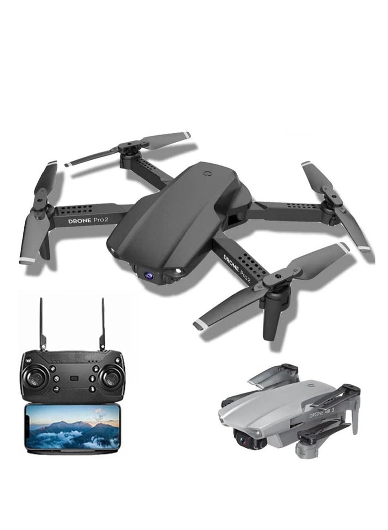 JAJEEK Mini Drone E99 – Foldable Remote Control Quadcopter with 4K FPV HD Dual Camera | WiFi Live Video Transmission | 6-Axis Stabilization | Altitude Hold | Portable Drone for Beginners, Aerial Photography & Travel (Black) | Compact & Easy to Fly - Image 1