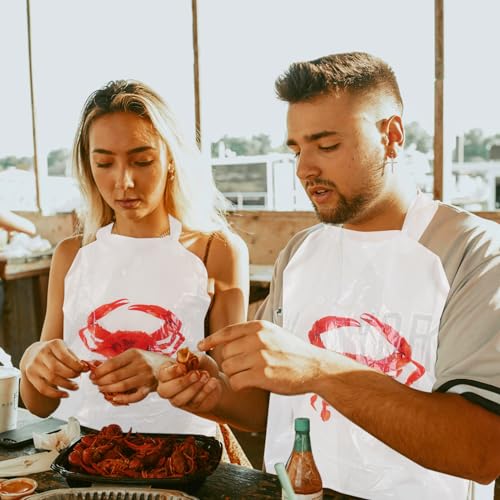 Nonley 50 Pack Crab Bibs, 23" Plastic Bibs for Adults, Perfect for Crab Feasts & Seafood Boil Parties - Image 5