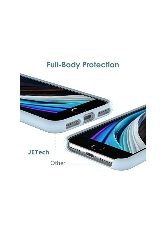 Jetech - Silicone Case For Iphone Se 3/2 (2022/2020 Edition), Iphone 8 And Iphone 7, 4.7-Inch, Silky-Soft Touch Full-Body Protective Case, Shockproof Cover With Microfiber Lining (Light Blue) - Image 1