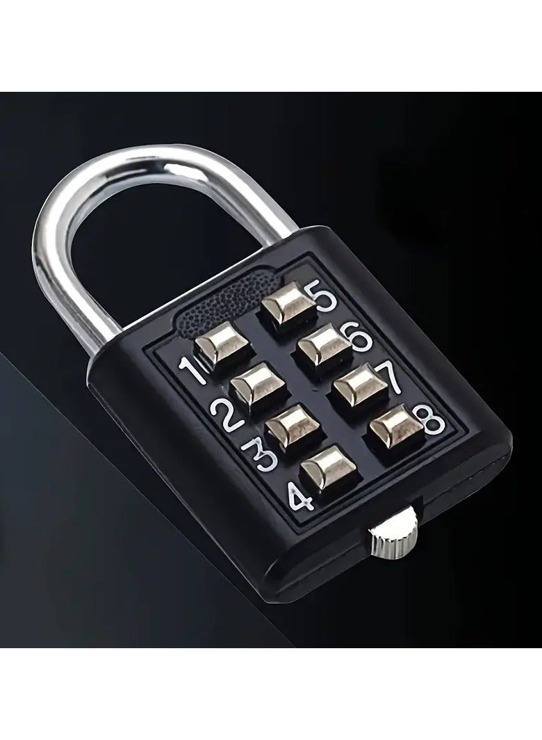 LOCK Two small metal combination disc locks, secure digital code lock for travel bag, luggage, drawer, bicycle, travel, cabinet safety 4.8 * 2.9 cm black  - Image 2