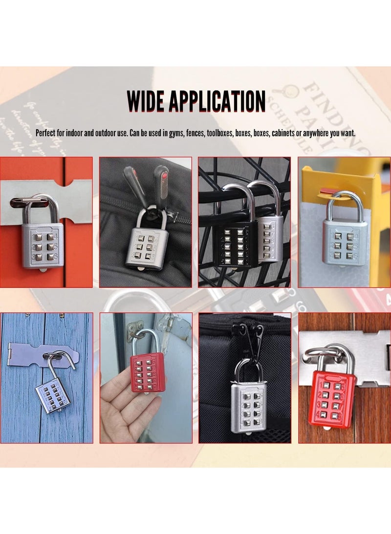 LOCK Two small metal combination disc locks, secure digital code lock for travel bag, luggage, drawer, bicycle, travel, cabinet safety 4.8 * 2.9 cm black  - Image 5