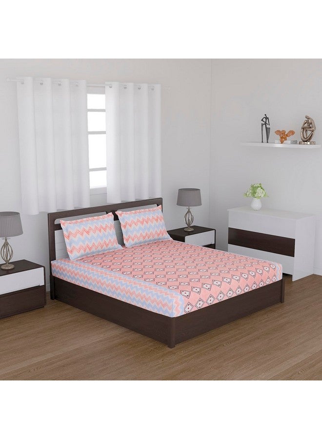 Status Contract -Cotton Rich Double Bedsheet with 2 Pillow Covers for Bed Room, Home, Hotel-120 GSM (Orange) - Image 2