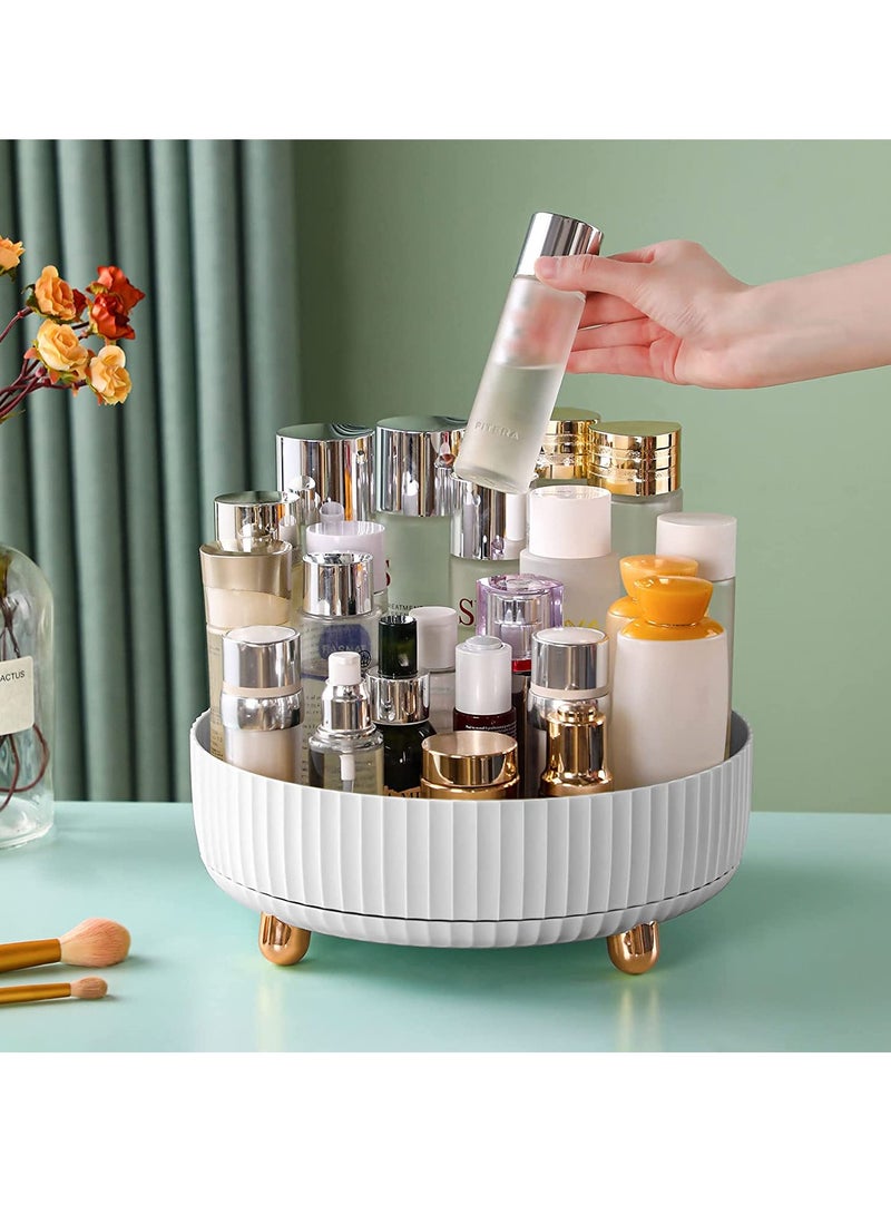 LEDIN Makeup Perfume Organizer 360 Degree Rotating Lazy Susan Cosmetic Desk Storage Lotions Display Case Round Gift Tray with Large Capacity for your Jewelry - Image 1
