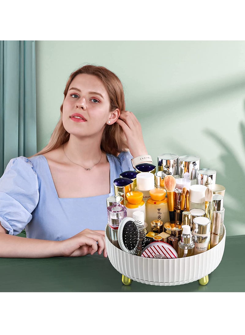 LEDIN Makeup Perfume Organizer 360 Degree Rotating Lazy Susan Cosmetic Desk Storage Lotions Display Case Round Gift Tray with Large Capacity for your Jewelry - Image 5