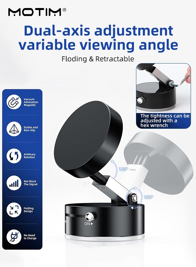 Motim Magnetic Car Phone Holder, Vacuum Suction Cup Phone Mount, Foldable Ultra-Stable Phone Stand, Multi-Angle Rotation for Car Dashboard Truck Windshield Table, Suitable for Most Smartphones - Image 4