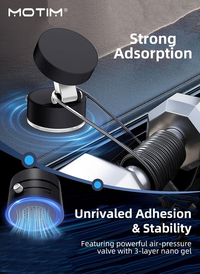 Motim Magnetic Car Phone Holder, Vacuum Suction Cup Phone Mount, Foldable Ultra-Stable Phone Stand, Multi-Angle Rotation for Car Dashboard Truck Windshield Table, Suitable for Most Smartphones - Image 5