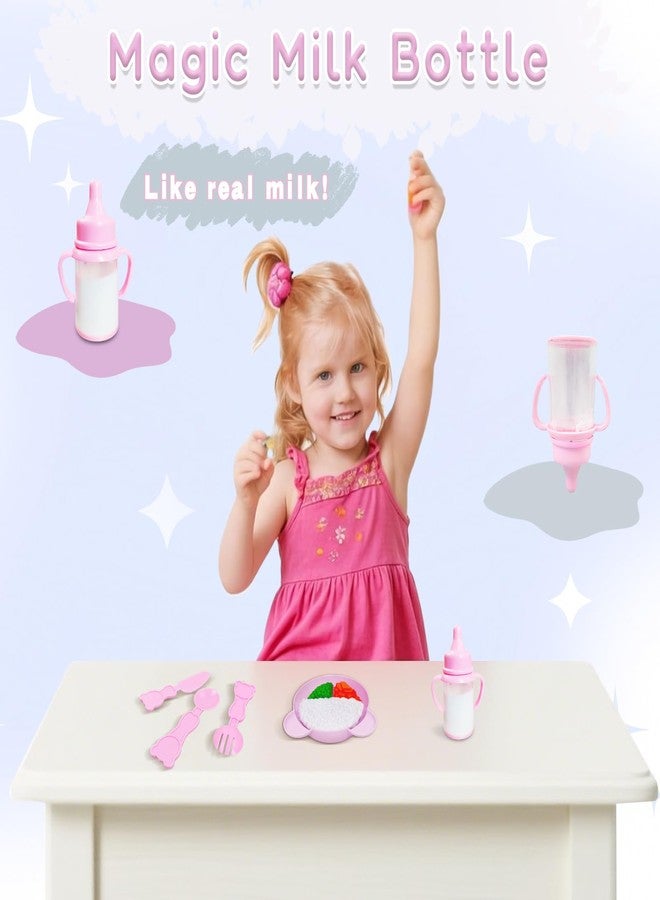 RedCrab Baby Doll Toys Set, Dual-seat High Chair Toy with 2 Dolls, Clothes, Bag & Feeding Accessories ,20+ Pcs Pretend Play Set for Toddlers - Image 4