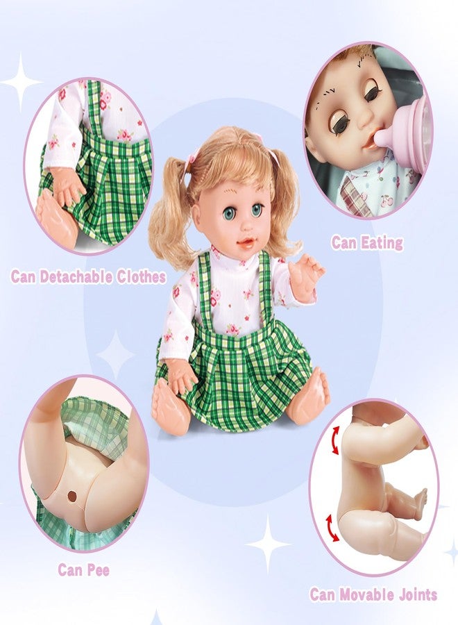 RedCrab Baby Doll Toys Set, Dual-seat High Chair Toy with 2 Dolls, Clothes, Bag & Feeding Accessories ,20+ Pcs Pretend Play Set for Toddlers - Image 5