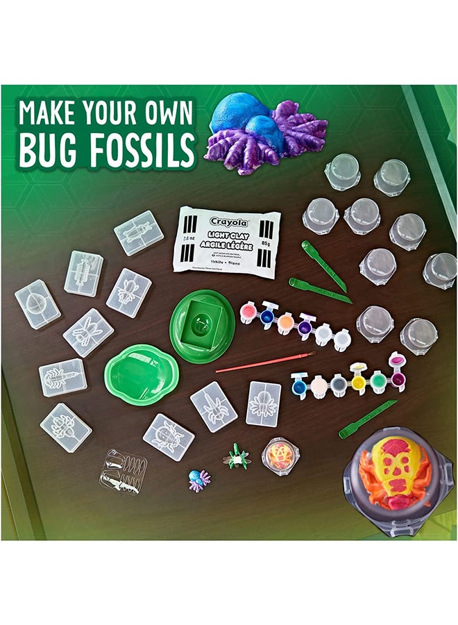كرايولا مجموعة صنع المخلوقات - مجموعة أحفوري، مجموعة فن الطين المعدني مع طلاء وقوالب أحفورية، نظام العلوم والتكنولوجيا والهندسة والرياضيات،  سنوات فما فوق - Image 3