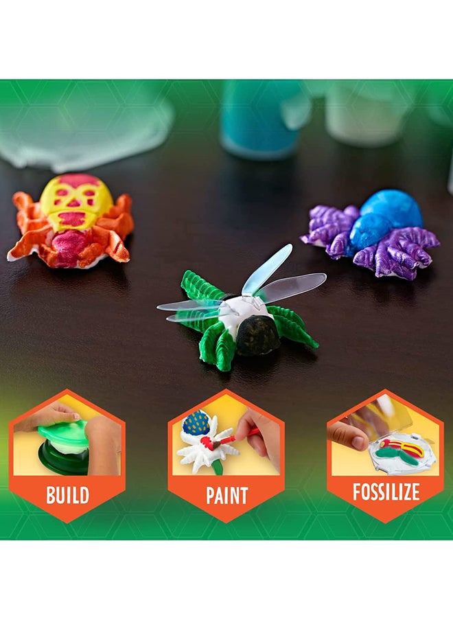 كرايولا مجموعة صنع المخلوقات - مجموعة أحفوري، مجموعة فن الطين المعدني مع طلاء وقوالب أحفورية، نظام العلوم والتكنولوجيا والهندسة والرياضيات،  سنوات فما فوق - Image 5