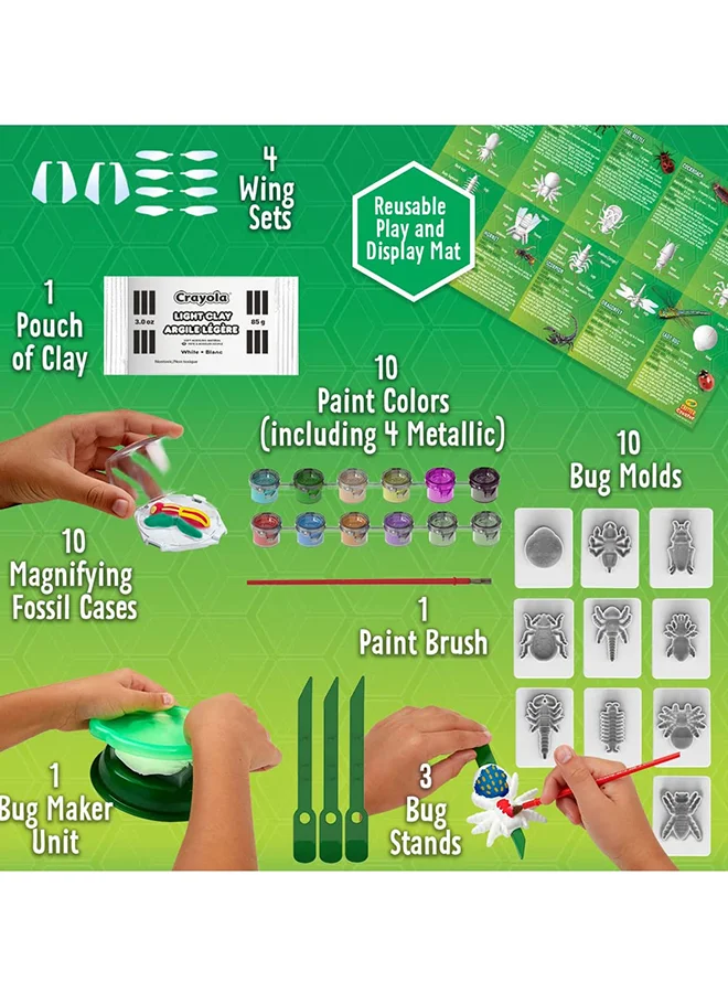 كرايولا Critter Creator - Fossil Kit, Metallic Clay Art Kit with Paint And Fossil Molds, STEM System, 7+ Yrs