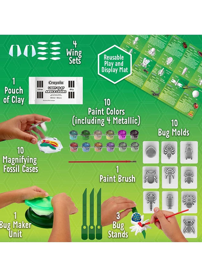 كرايولا مجموعة صنع المخلوقات - مجموعة أحفوري، مجموعة فن الطين المعدني مع طلاء وقوالب أحفورية، نظام العلوم والتكنولوجيا والهندسة والرياضيات،  سنوات فما فوق - Image 2