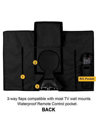 Outdoor TV Cover Waterproof Dustproof TV Protector Remote Control Pocket Bottom Cover for LED LCD Plasma TV 65-70inch - view 3
