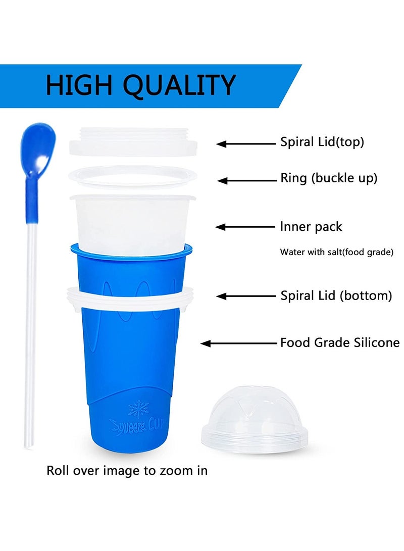 ELTRAZONE Slushy Maker Cup Double Layers Silica Cup, Smoothie Pinch Ice Cup, Frozen Magic Squeeze Cup, Cooling Maker Cup, Freeze Mug Tools, Portable Squeeze Icy Cup - Image 5