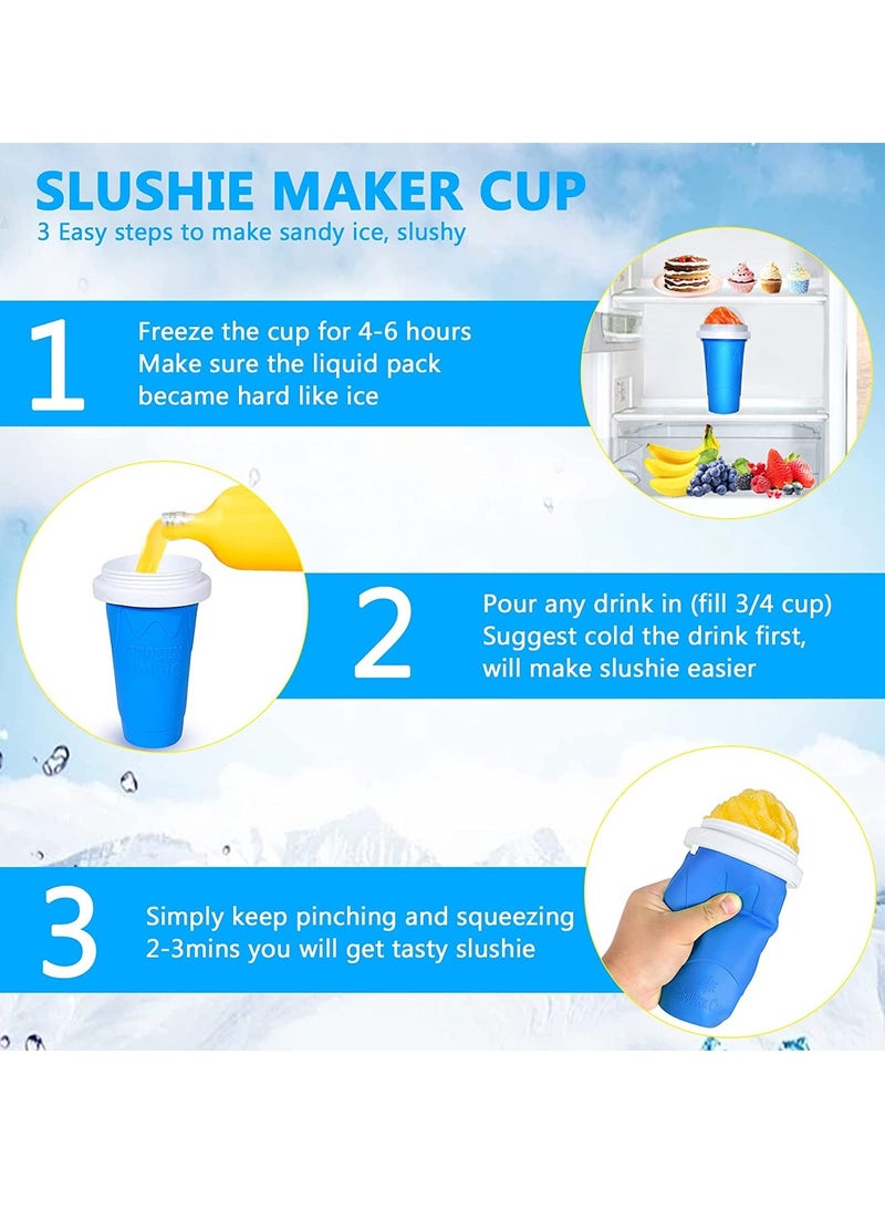 ELTRAZONE Slushy Maker Cup Double Layers Silica Cup, Smoothie Pinch Ice Cup, Frozen Magic Squeeze Cup, Cooling Maker Cup, Freeze Mug Tools, Portable Squeeze Icy Cup - Image 3