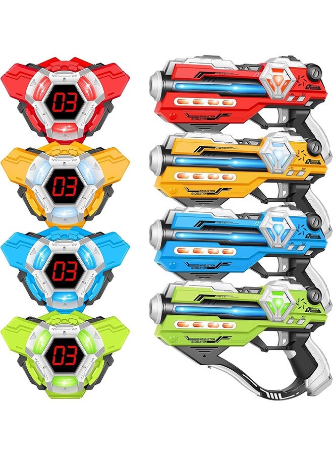 Garlo Laser Tag Guns Set of 4 Laser Tag Guns with Digital LED Score Display Vests,Gifts for Teens and Adults Boys & Girls,Adults and Family Fun,Gift for Kids Ages 6 7 8 9 10 11 12+Year Old Boy  - Image 1