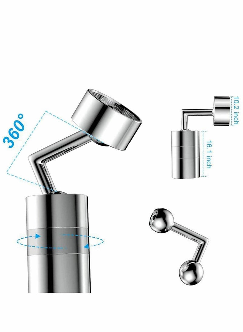 واي آند دي 720 ° Faucet Aerator Big Angle Spray Large Flow Dual Function Kitchen Aerator, Bathroom Mounted for Face Washing, Gargle and Eye Flush - Image 2