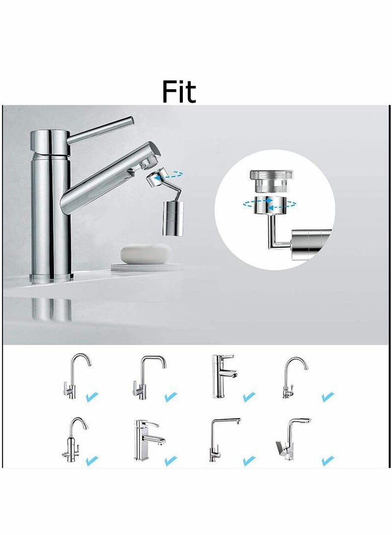 واي آند دي 720 ° Faucet Aerator Big Angle Spray Large Flow Dual Function Kitchen Aerator, Bathroom Mounted for Face Washing, Gargle and Eye Flush - Image 4