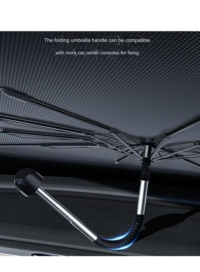 Generic Windshield Sun Shade Umbrella Car Windshield Sunshade - [5 Layers Anti UV Coating] 51"x30" Foldable Car Sun Shade, Car Sunshade, for Auto Sedan, SUV - Image 3
