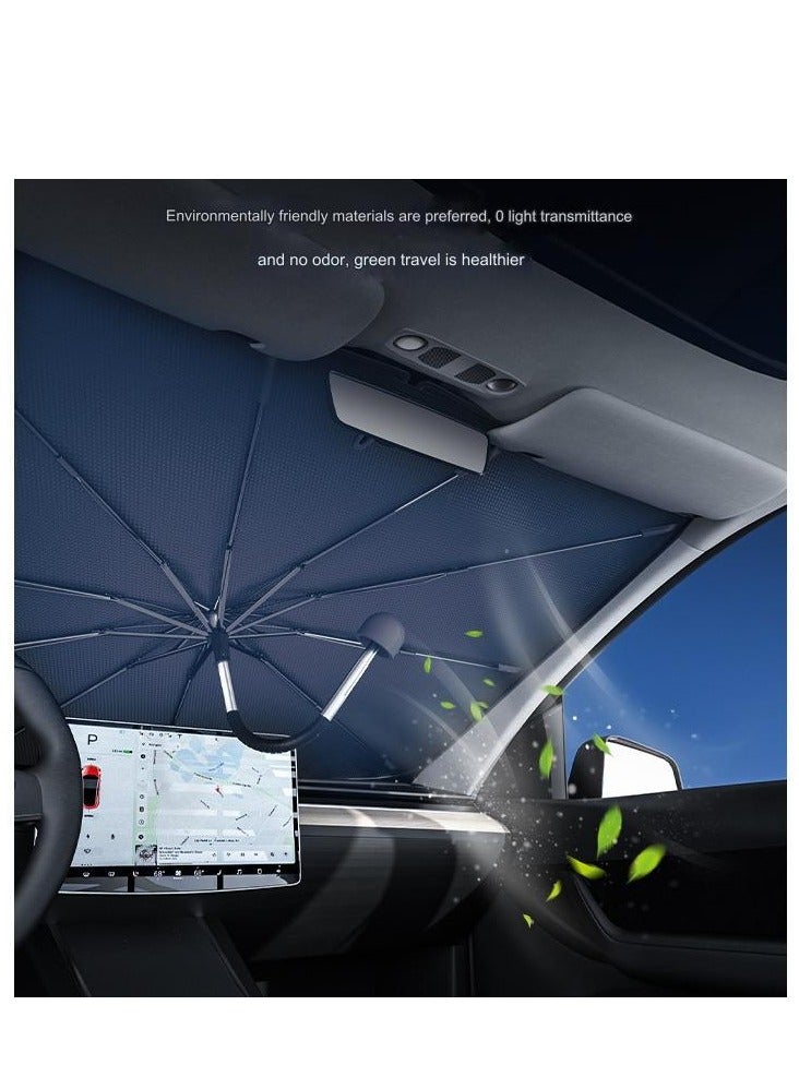Generic Windshield Sun Shade Umbrella Car Windshield Sunshade - [5 Layers Anti UV Coating] 51"x30" Foldable Car Sun Shade, Car Sunshade, for Auto Sedan, SUV - Image 4