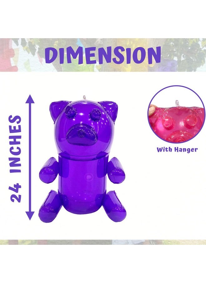 4E's Novelty - 6 Pack Inflatable Gummy Bears Huge 24 Great For Party Decorations Unique Blow Up Pool Toys For Kids Candyland Themed Birthday Party Decorations Supplies By 4E'S Novelty - Image 1