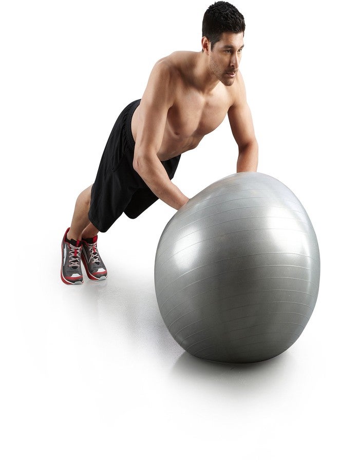 HomeFast Inflatable Gym Ball with Foot Pump for Body Fitness | Anti-Burst Rubber Gym Ball with Free Foot Pump | Round Shape Swiss Ball for Exercise, Workout, Yoga, Pregnancy, - Image 5