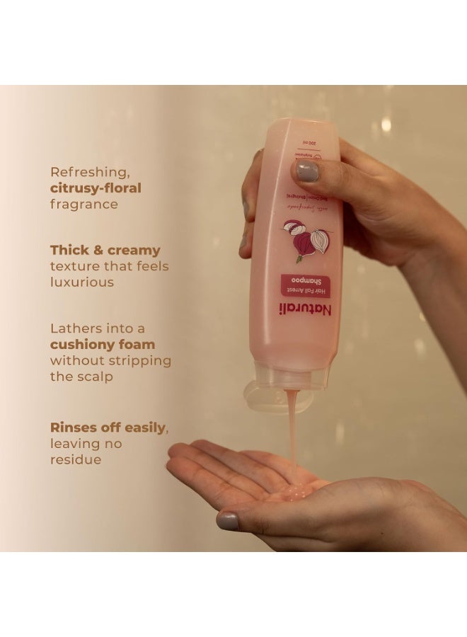 طبيعي شامبو ناتشورالي للتحكم في تساقط الشعر للنساء | تحكم في تساقط الشعر بنسبة تصل إلى ٩٧٪ | بصل وبرينجراج | خالي من الكبريتات والبارابين | أفضل شامبو للتحكم في تساقط الشعر | ٣٧٠ مل - Image 2