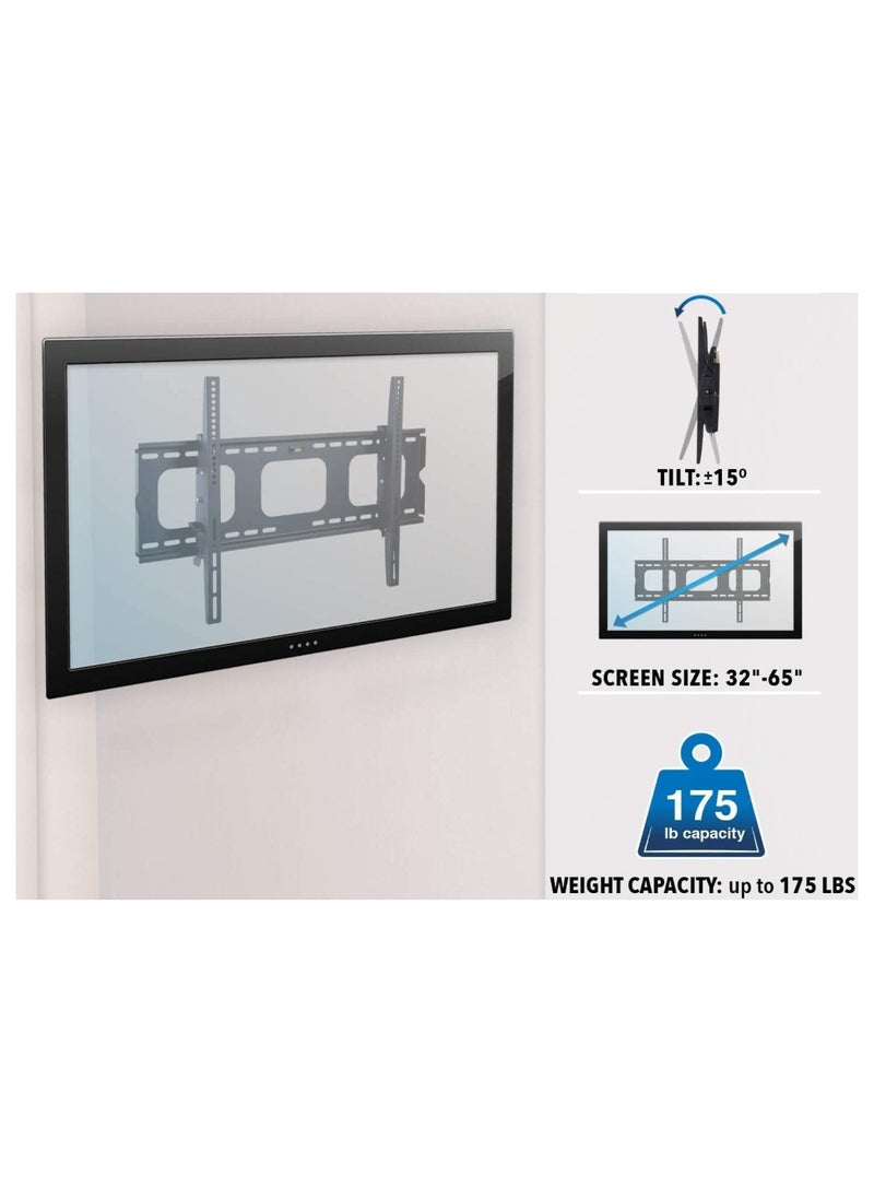 Generic Tilting TV Wall Mount Bracket For Samsung Sony Vizio LG Panasonic TCL Element 32 40 42 47 50 55 60 65 Inch TVs VESA 200x200 400x400 600x400, 750x450 Compatible Premium Tilt 175 Lbs Capacity  - Image 3