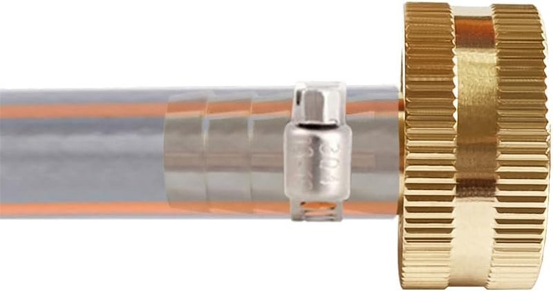 Uenede 2PCS Solid Brass 1/2" Barb x 3/4"GHT Female Garden Hose End Connector Splicer Mender Repair Fitting Include 2 Stainless Steel Clamps - Image 5