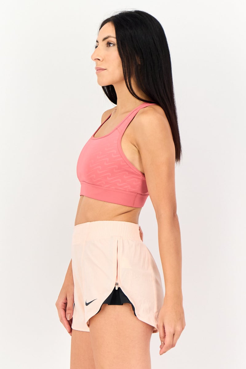 Nike حمالة صدر رياضية مبطنة للنساء، أحمر باهت - Image 2