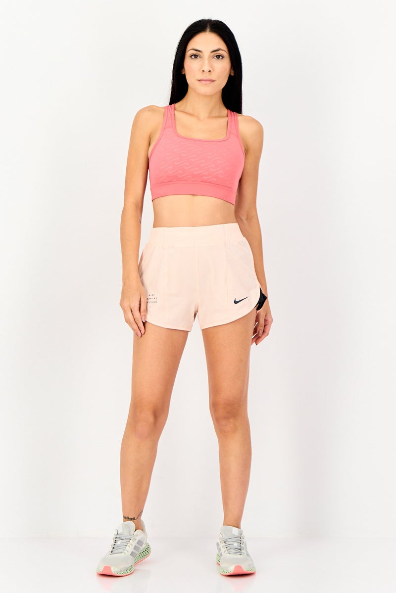 Nike حمالة صدر رياضية مبطنة للنساء، أحمر باهت - Image 4
