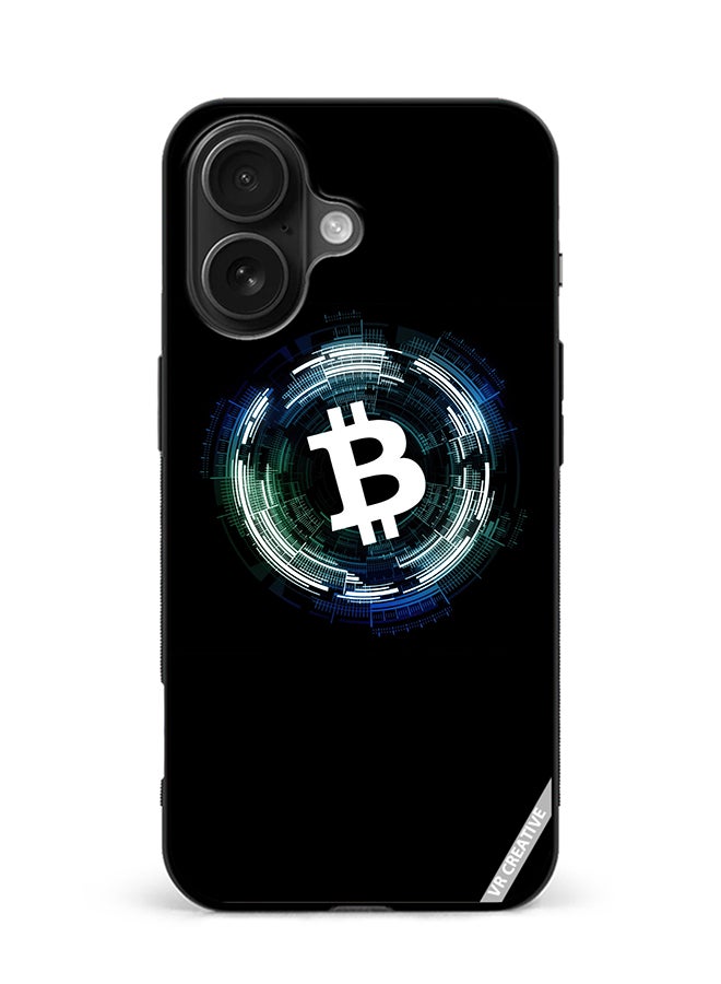 Protective Case Cover For Apple iPhone 16 Plus Bitcoin Design Multicolour