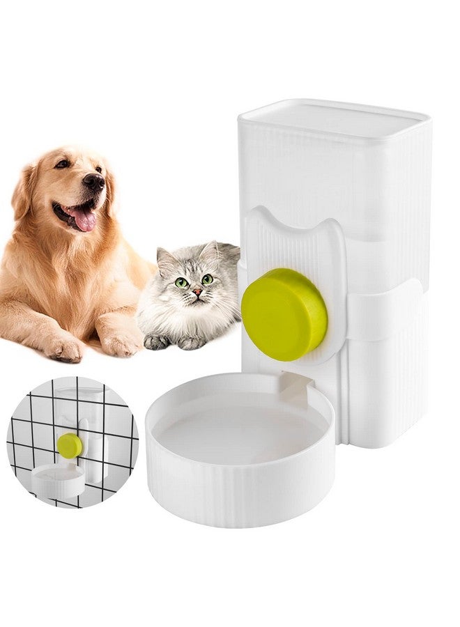 Famiever Automatic Replenish Pet Waterer, 1L Capacity Auto Siphon Gravity Cage Hanging Water Dispenser Set for Dog and Cat Small Animals, Removable Pet Water Bottle Water Container (Waterer, Green) - Image 1