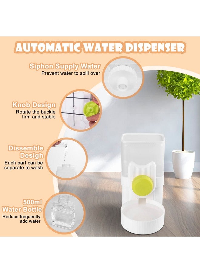 Famiever Automatic Replenish Pet Waterer, 1L Capacity Auto Siphon Gravity Cage Hanging Water Dispenser Set for Dog and Cat Small Animals, Removable Pet Water Bottle Water Container (Waterer, Green) - Image 2
