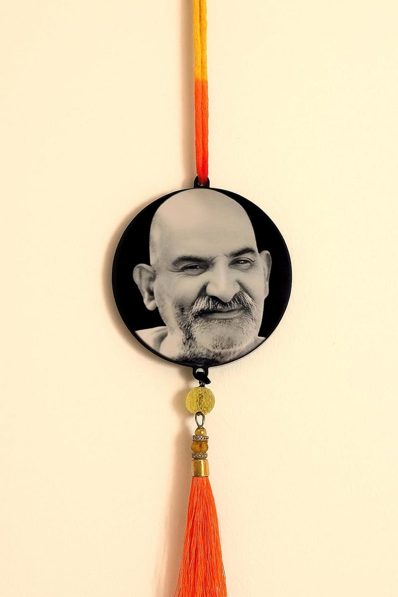 F STUDIO Acrylic Car Hanging Ornament | Double Sided Laser Engraved Showpiece | Religious Dashboard Decor for Car, Home, Office – 7.5 x 7.5 cm (NeemKaroli Baba) - Image 2