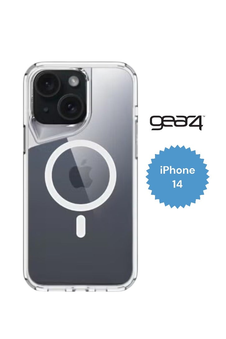 جيرفور جراب موبايل ايفون 14 (iPhone 14) مضاد للصدمات, غطاء حماية مغناطيسي مضاد للخدش يدعم الشحن اللاسلكي ماج سيف MageSafe, مصنوع من البولي يورثين الحراري عالي الجودة - شفاف - Image 1