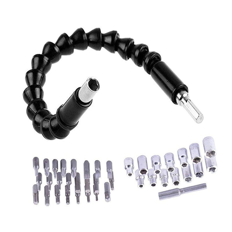 DIY Crafts Flexible Holder Drill for Black 30cm 118 Tools Shaft 61 Pcs Bits Extension Rod Screwdrivers Set Assortment Set Do It Your Self Tools DIY Tools Pack of 2 Kits Multi - Image 3