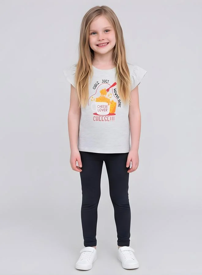 Take Two  Girls Regular Frill Sleeve Graphic T-Shirt By Juniorloom for Women | Best Price UAE
