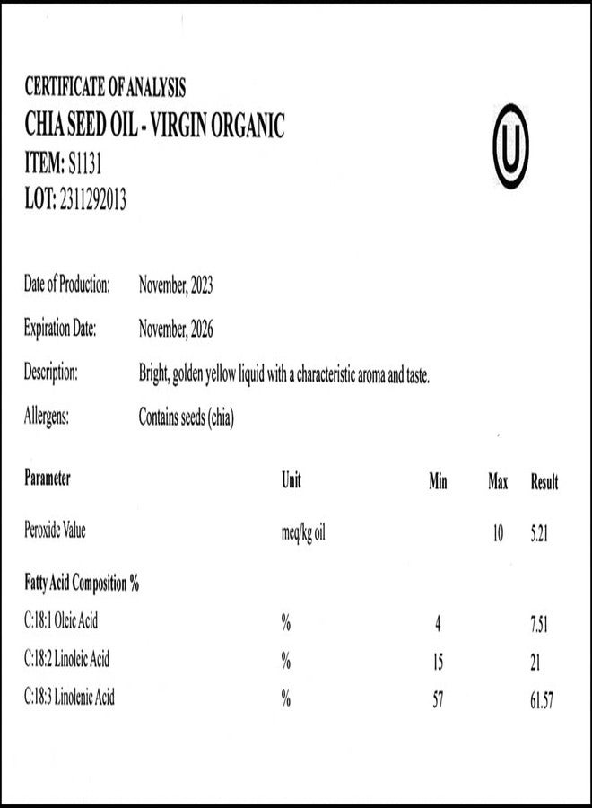 Renewalize ORGANIC CHIA SEED OIL Facial Moisturizer | 100 Percent Pure Unrefined Cold Pressed Anti Aging Facial Oils | High Linoleic for Oily or Dry Skin | 4 oz bottle - Image 4