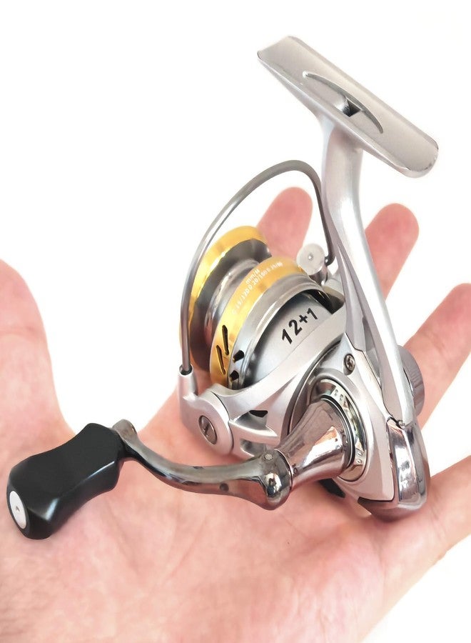 EMMRAGNO Compact Small Spinning Reels, Size 800 is Perfect for Ice Fishing and Freshwater Fishing, Up to 18.8 Max Drag, 5.2:1 Gear Ratio, Ultra Smooth Powerful, CNC Aluminum Spool, 12+1 BB Light Weight - Image 2