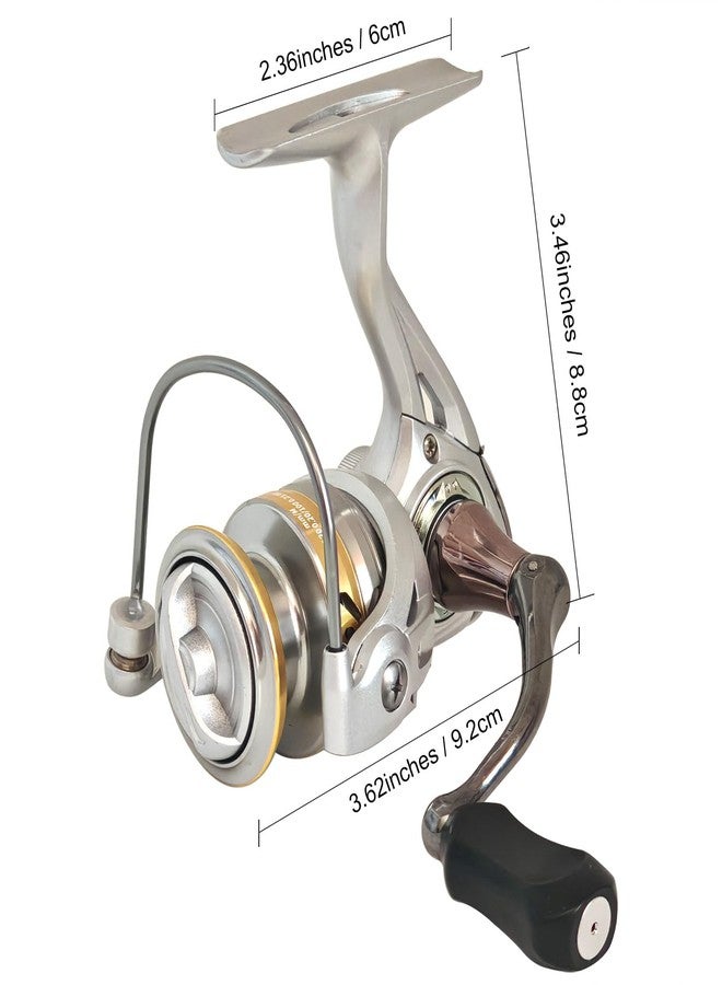 EMMRAGNO Compact Small Spinning Reels, Size 800 is Perfect for Ice Fishing and Freshwater Fishing, Up to 18.8 Max Drag, 5.2:1 Gear Ratio, Ultra Smooth Powerful, CNC Aluminum Spool, 12+1 BB Light Weight - Image 4