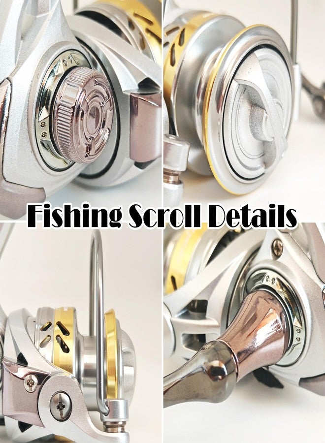 EMMRAGNO Compact Small Spinning Reels, Size 800 is Perfect for Ice Fishing and Freshwater Fishing, Up to 18.8 Max Drag, 5.2:1 Gear Ratio, Ultra Smooth Powerful, CNC Aluminum Spool, 12+1 BB Light Weight - Image 5