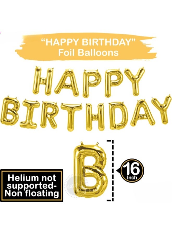 حديقة الألعاب بالونات عيد ميلاد سعيد ذهبية كبيرة - لافتة بالونات من رقائق الألومنيوم مقاس 16 بوصة | ديكورات حفلات أعياد ميلاد للبنات والأولاد والكبار | ديكورات خلفية ذهبية للحفلات - Image 5