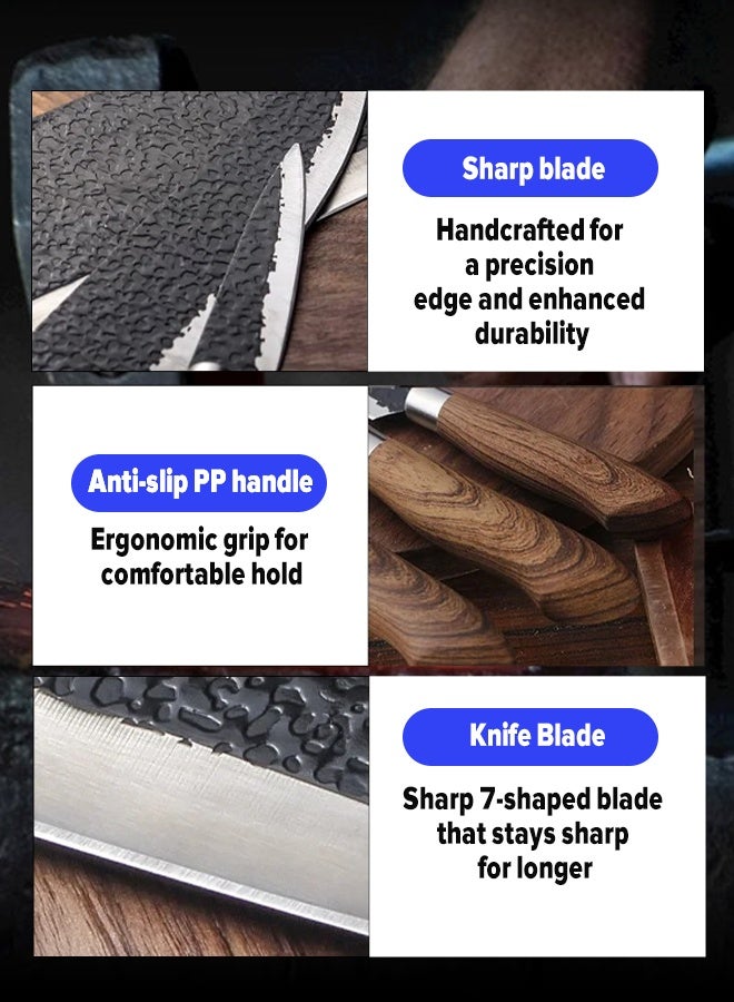 مجموعة سكاكين على الطراز الأوروبي بشفرة سوداء مكونة من 6 قطع ومقص مطبخ وسكين فاكهة وسكين يانغجيانغ من الشركة المصنعة - Image 4