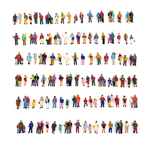CWBPING 100pcs 1:87 HO Scale Standing Scenery Passengers Model Train Park Street People Figure Model Building Kit - Image 5