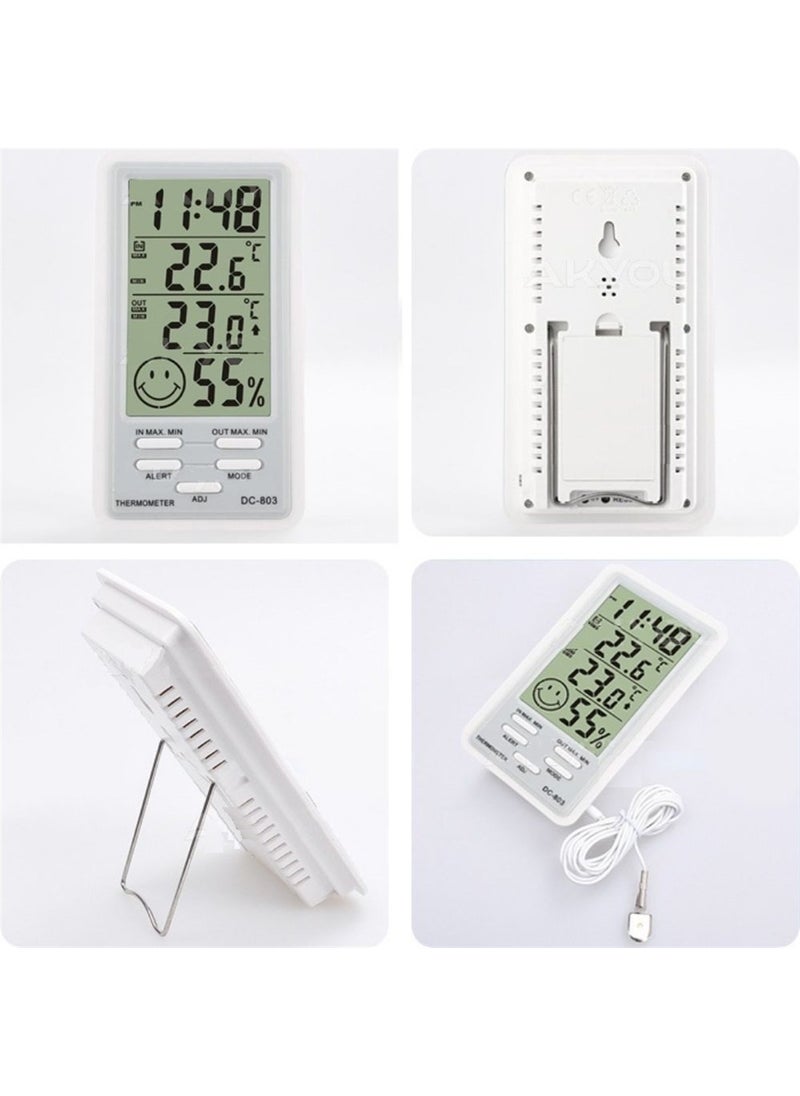 DC - -803 Wired Alarm Temperature and Humidity Meter - Image 1