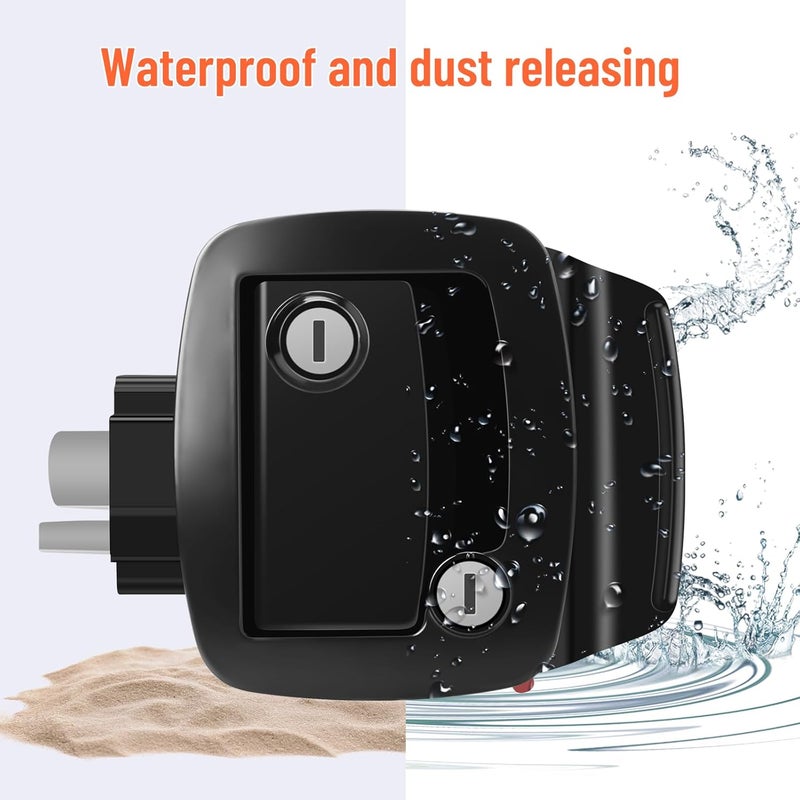 WELLUCK RV Entry Door Lock with Paddle Deadbolt, 100% Metal Camper Door Latch Handle, Zinc Alloy RV Door Lock Replacement Kit Secure for Camper Horse Travel Trailer Cargo Hauler, Black,2 Packs - Image 3