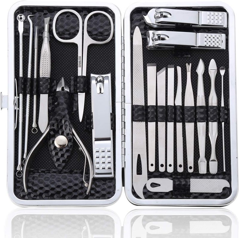 ALKAYAN Manicure Set Pedicure Kit Professional 19 Pcs Nail Clipper for Men & Women St... - Image 1